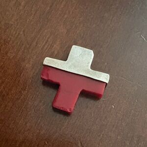 Sterling silver & stone cross pendant